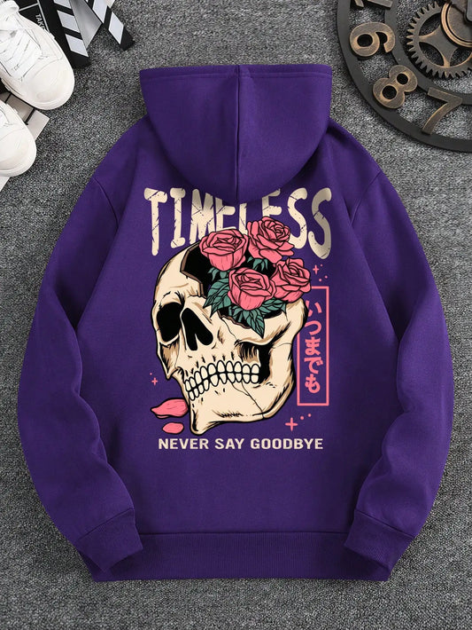 Rose Skull Graphic Hoodie