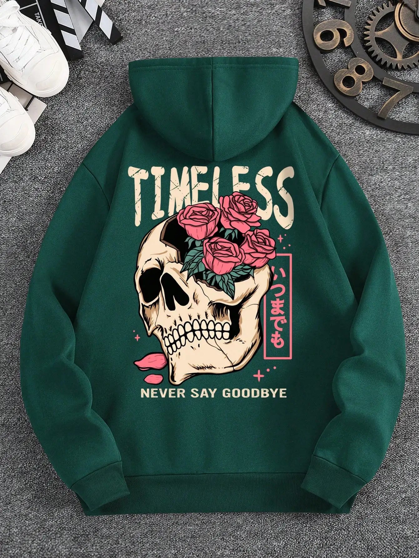 Rose Skull Graphic Hoodie