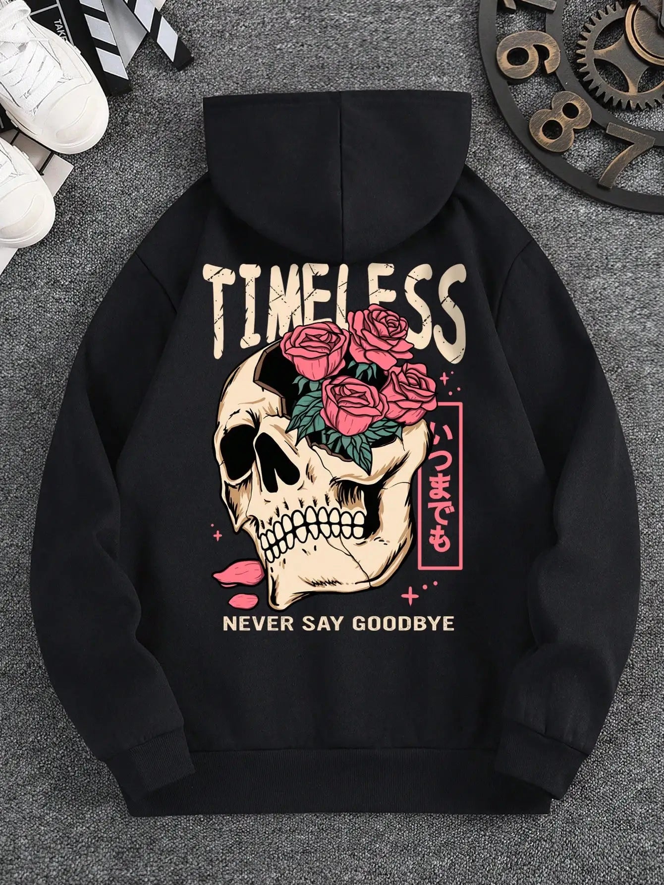 Rose Skull Graphic Hoodie